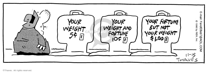 Your Weight 5 cents -- Your Weight and Fortune 10 cents -- Your Fortune but not Your Weight $1.00