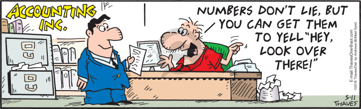 Accounting Inc.  Numbers dont lie, but you can get them to yell "Yey, look over there!"